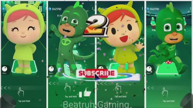 Покойо против Кэтбоя! 💙🦸♂️ Эпичная битва Героев в масках в Tiles Hop: Кто быстрее?