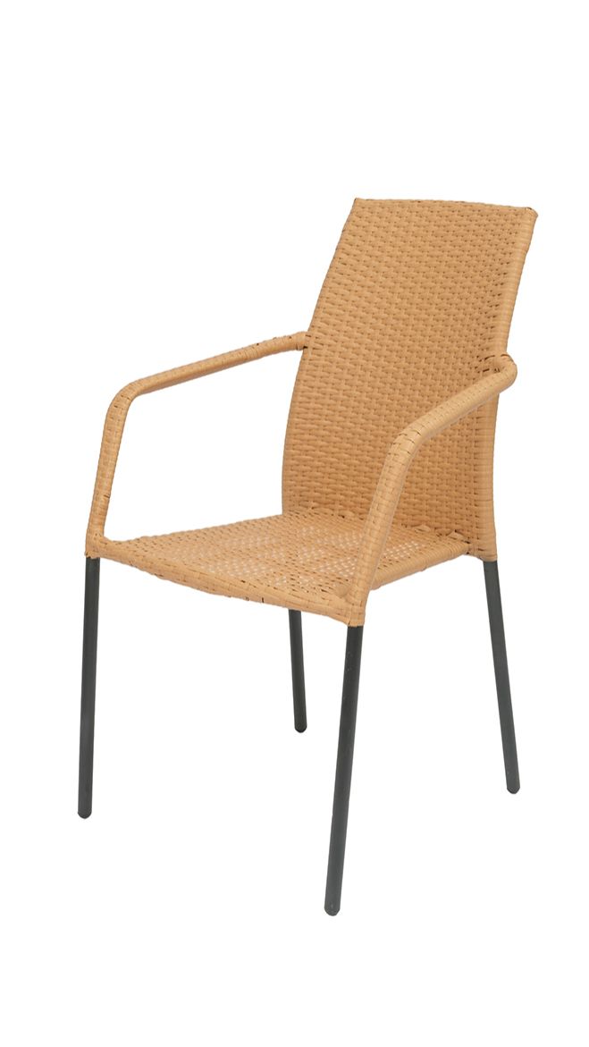 Стул садовый Дрезден 56х66см h90см, сталь/иск.ротанг,серый 465500