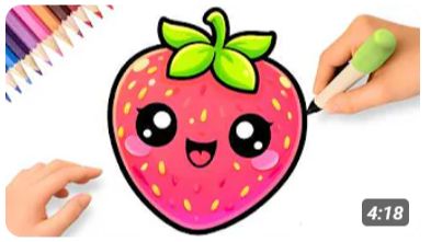 КАК ПРОСТО НАРИСОВАТЬ МИЛУЮ КЛУБНИКУ В СТИЛЕ КАВАЙИ