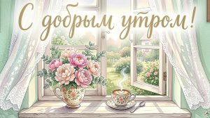 С добрым теплым утром. Красивая музыкальная открытка.