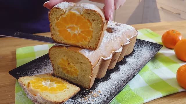 Мандариновый кекс с целыми дольками внутри - Яркий, сочный и безумно ароматный! 🍊🧡