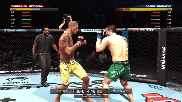Алекс Перейра - Роберт Уиттакер. UFC 5 Онлайн