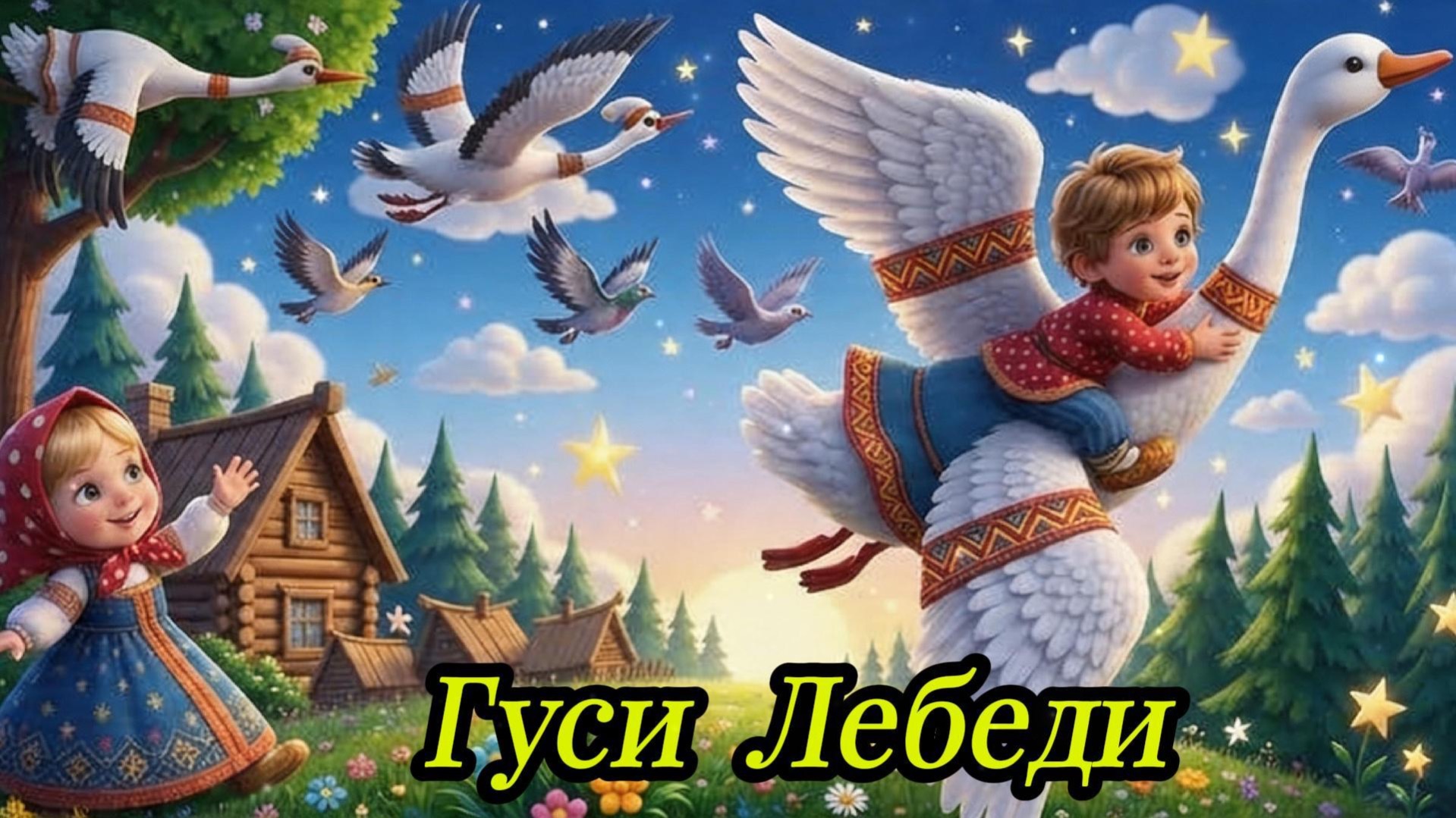 Гуси Лебеди - Русская народная сказка | Сказка для детей |Добрые сказки | Слушать аудиосказки онлайн
