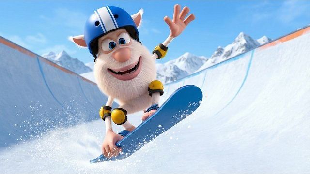 Буба Зима без тормозов Весёлые мультики для детей