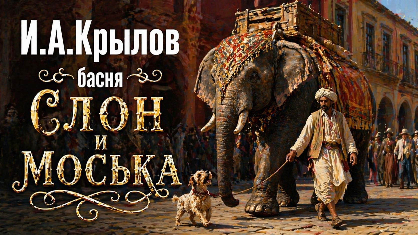 Басня СЛОН и МОСЬКА И.А. Крылова  Анимация для детей и взрослых  Живые басниСлон и Моська