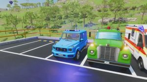 Полицейская машина пожарные и скорая помощь перевозка людей машинки для детей - синий трактор