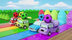 Малышка Акула - Песенка колеса на автобусе - Конкурс по раскрашиванию уличных транспортных средств