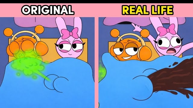 Тиктоки из Incredibox Sprunki Кто сильнее пукнет Орен х Пинки? Оригинальные игрушки против пллюшевых