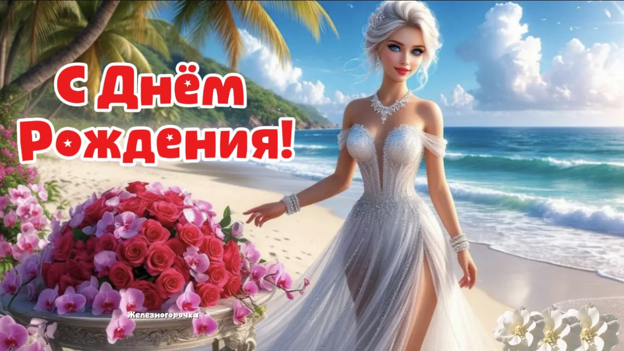 С Днём Рождения! От любви от счастья смеха чтоб кружилась голова.