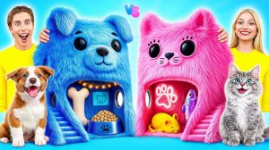 Домики Одного Цвета для Животных Челлендж # Барби vs Братц от Candy DO