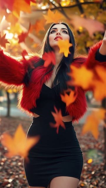 Девушка в кленовом парке