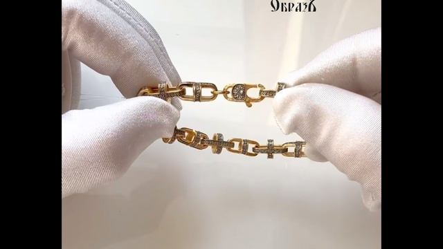 Браслет Георгиевский крест серебро 925 пробы с золочением арт. 11.152