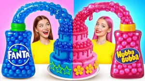Розовое vs Синее Украшение Торта Челлендж # Битвы с Едой от Candy DO