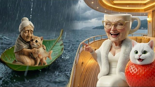 Бедная бабушка ・ Тунг Сафра и котенок строят дом, но злая и богатая женщина пытается его разрушить!