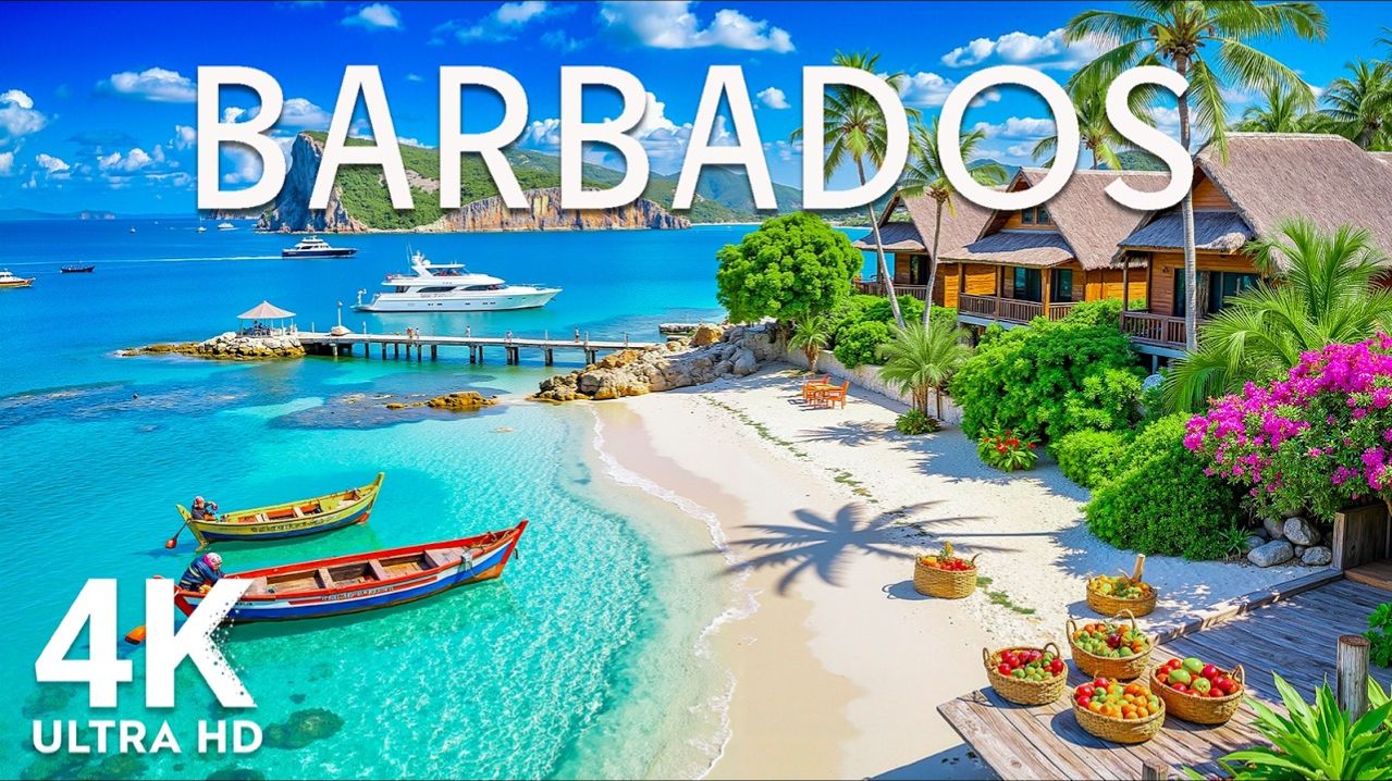 Барбадос 4K: коралловые пляжи, бирюза Карибов и золотой закат
