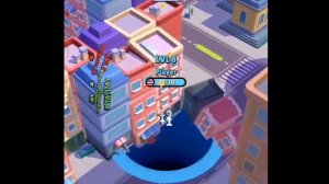 Чёрная дыра поедает всё что попадается у неё на пути целые города, здания, машины.