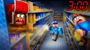 ОСТАЛИСЬ НА НОЧЬ В ЗАКРЫТОМ МАГАЗИНЕ!😱 ЭТО СТРАШНО! РОБЛОКС