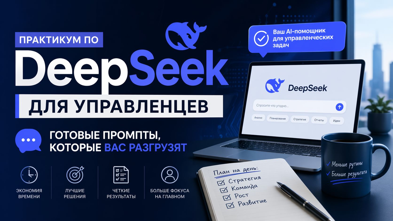 Практикум по DeepSeek для управленцев: готовые промпты, которые вас разгрузят