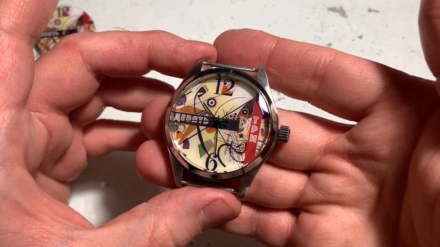 Дмитрий Бродниковский-часы Авангард-Кандинский эмаль (сапфир+сталь)