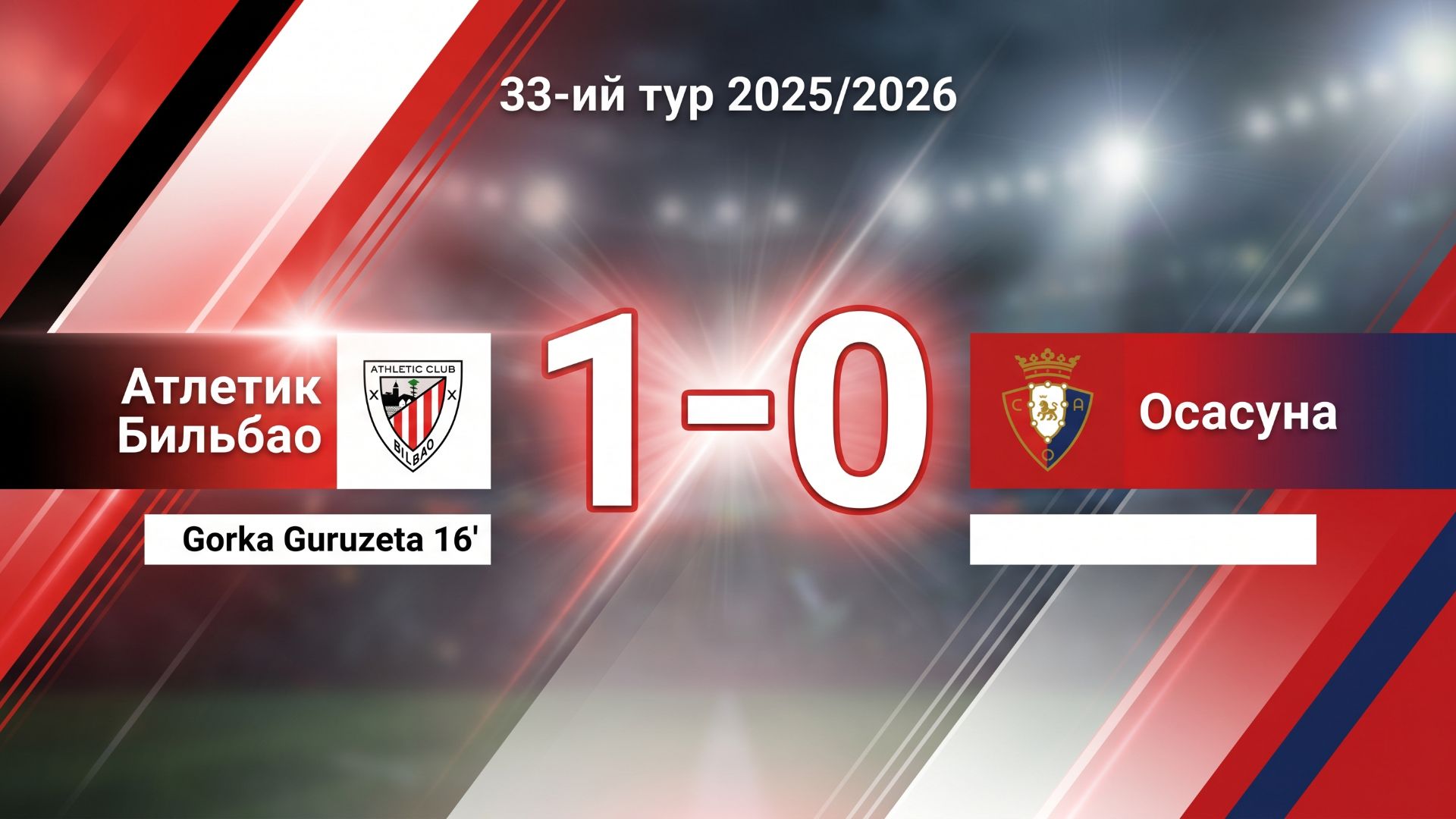 ГОЛЫ АТЛЕТИК БИЛЬБАО - ОСАСУНА // 33-ИЙ ТУР ЛА ЛИГА 25/26