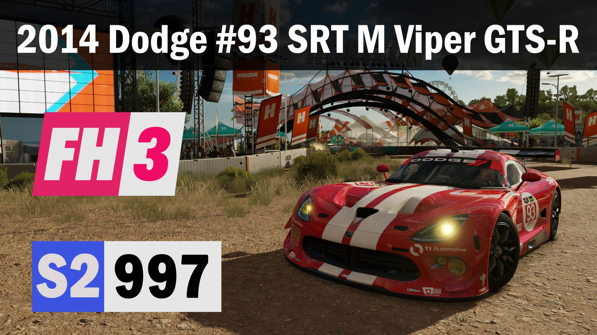 Forza Horizon 3 - 2014 Dodge #93 SRT Motorsports Viper GTS-R, Race