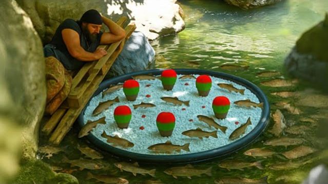 Удивительная техника ловли / Много рыбы за раз