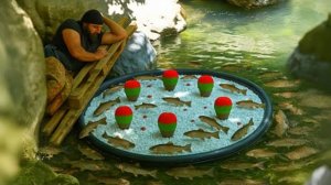 Удивительная техника ловли / Много рыбы за раз