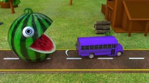 Учим цвета с ПАКМАН против Школьного автобуса и Волшебной горки на ферме! Мультфильмы для детей