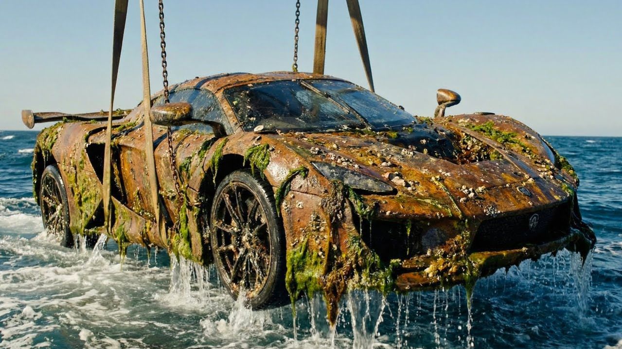 После многих лет, проведенных на Дне Океана… Реставрация этого Бугатти Веерон Невероятна. Мультики