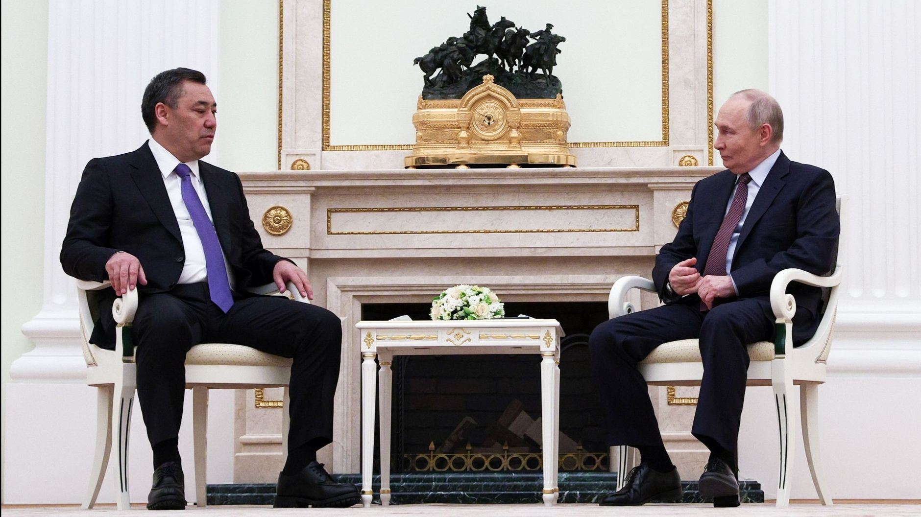 Президент России Владимир Путин с Президентом Киргизии Садыром Жапаровым, Кремль, 23 апреля 2026