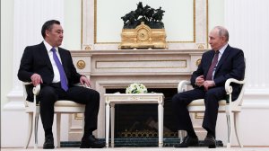 Президент России Владимир Путин с Президентом Киргизии Садыром Жапаровым, Кремль, 23 апреля 2026