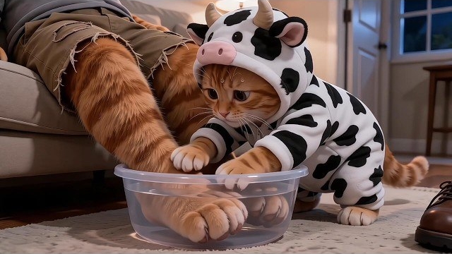 Папа-Кот Пришел Домой Измученный… И Я Тихонько Вымыла Ему Лапки 🥹💛