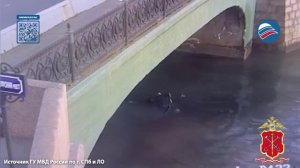 Момент падения легковушки в Обводный канал в Петербурге попал на  видео