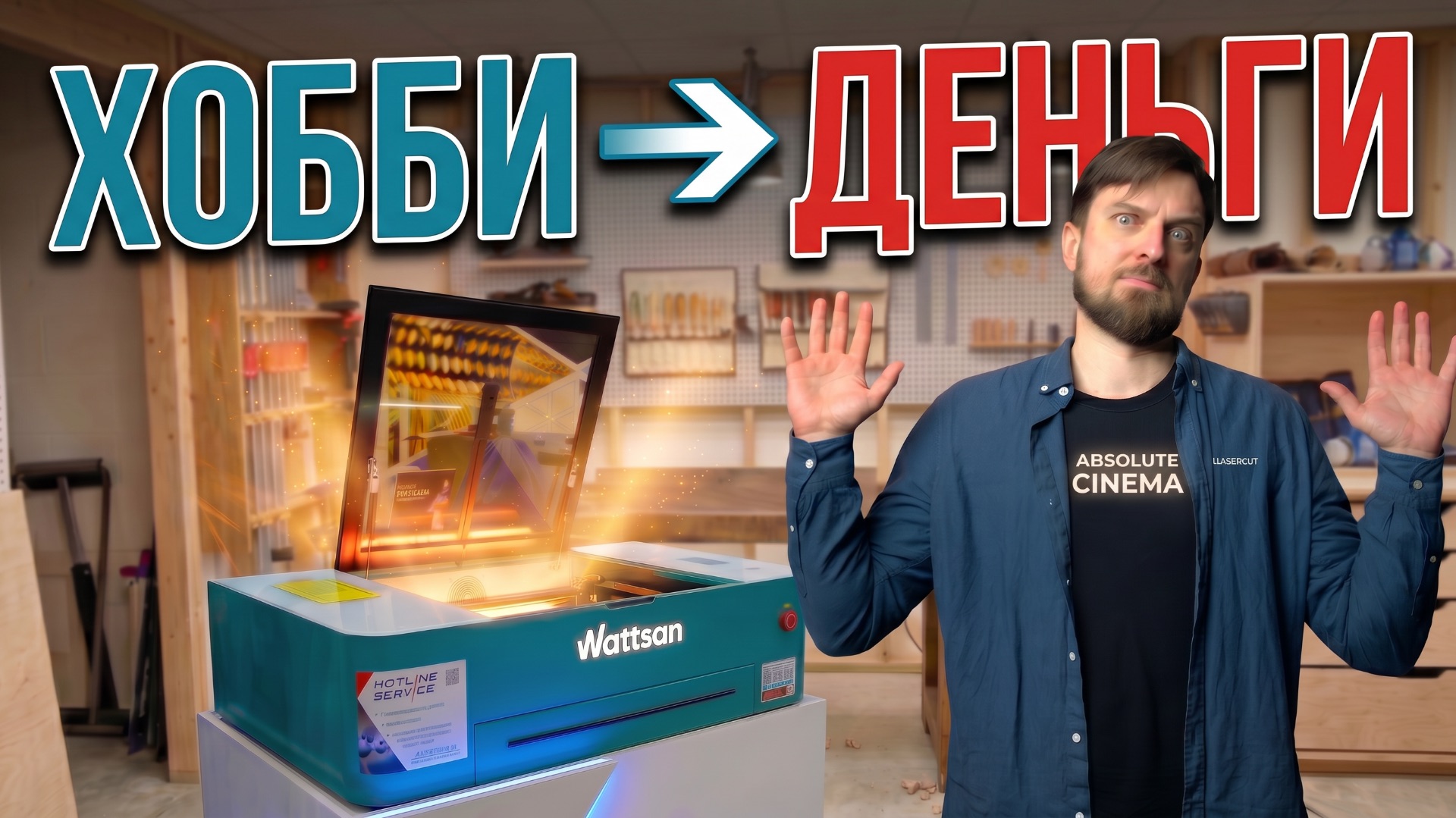 Лазерный CO2 станок Wattsan 0503 Hobby-T  идеальный старт для бизнеса