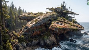 Превращение разрушенного военного корабля в футуристический океанский особняк.