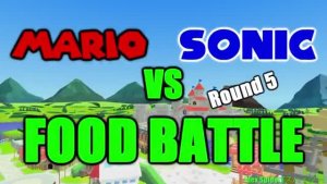 Mario VS Sonic Food Battle (game funny ) the end