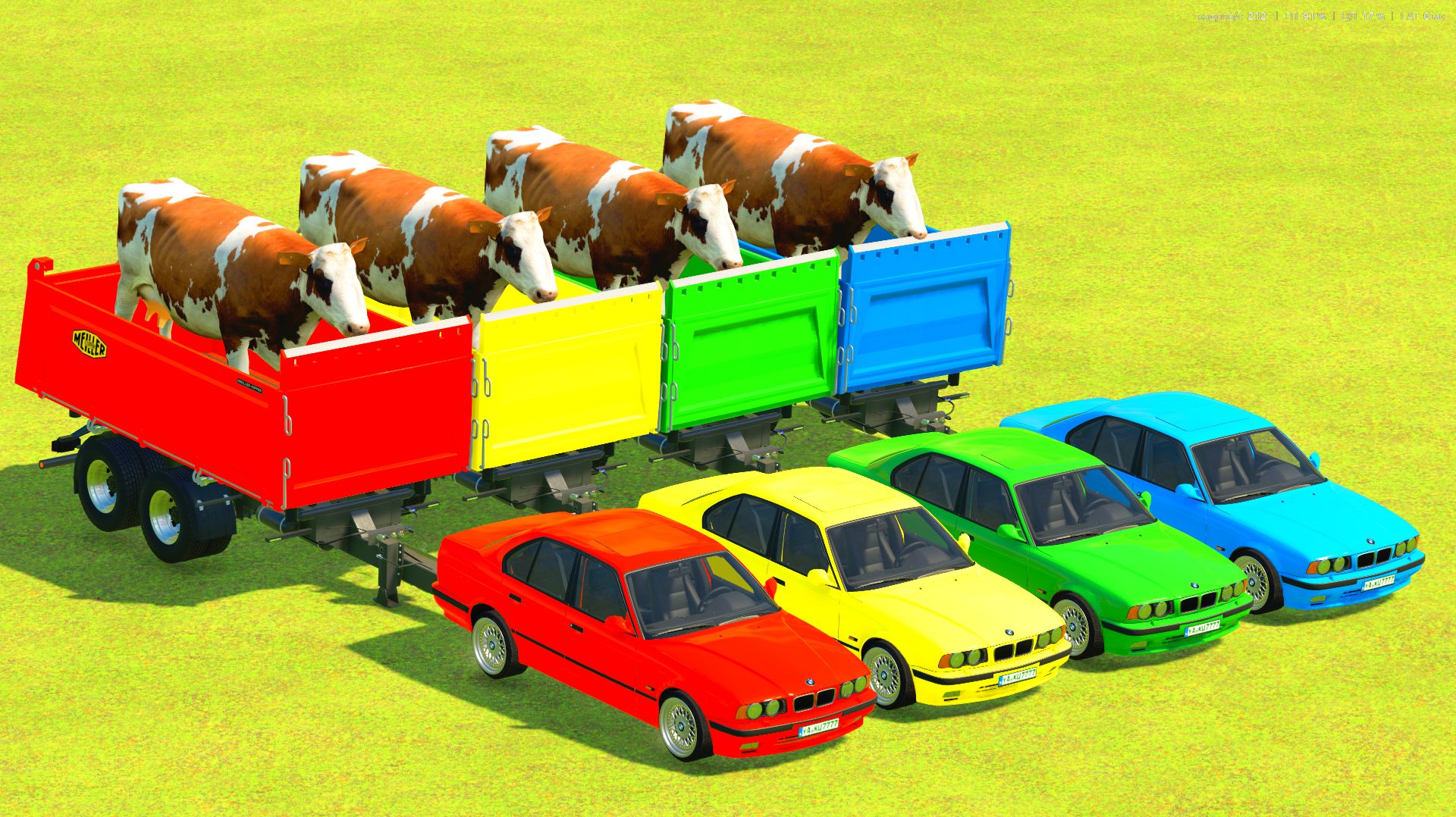 Для детей: ТРАНСПОРТИРОВКА КОРОВ НА НОВЫХ БМВ М5 1 часть