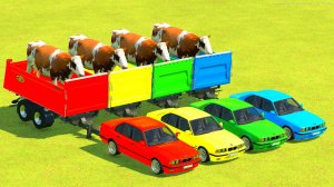 Для детей: ТРАНСПОРТИРОВКА КОРОВ НА НОВЫХ БМВ М5 1 часть