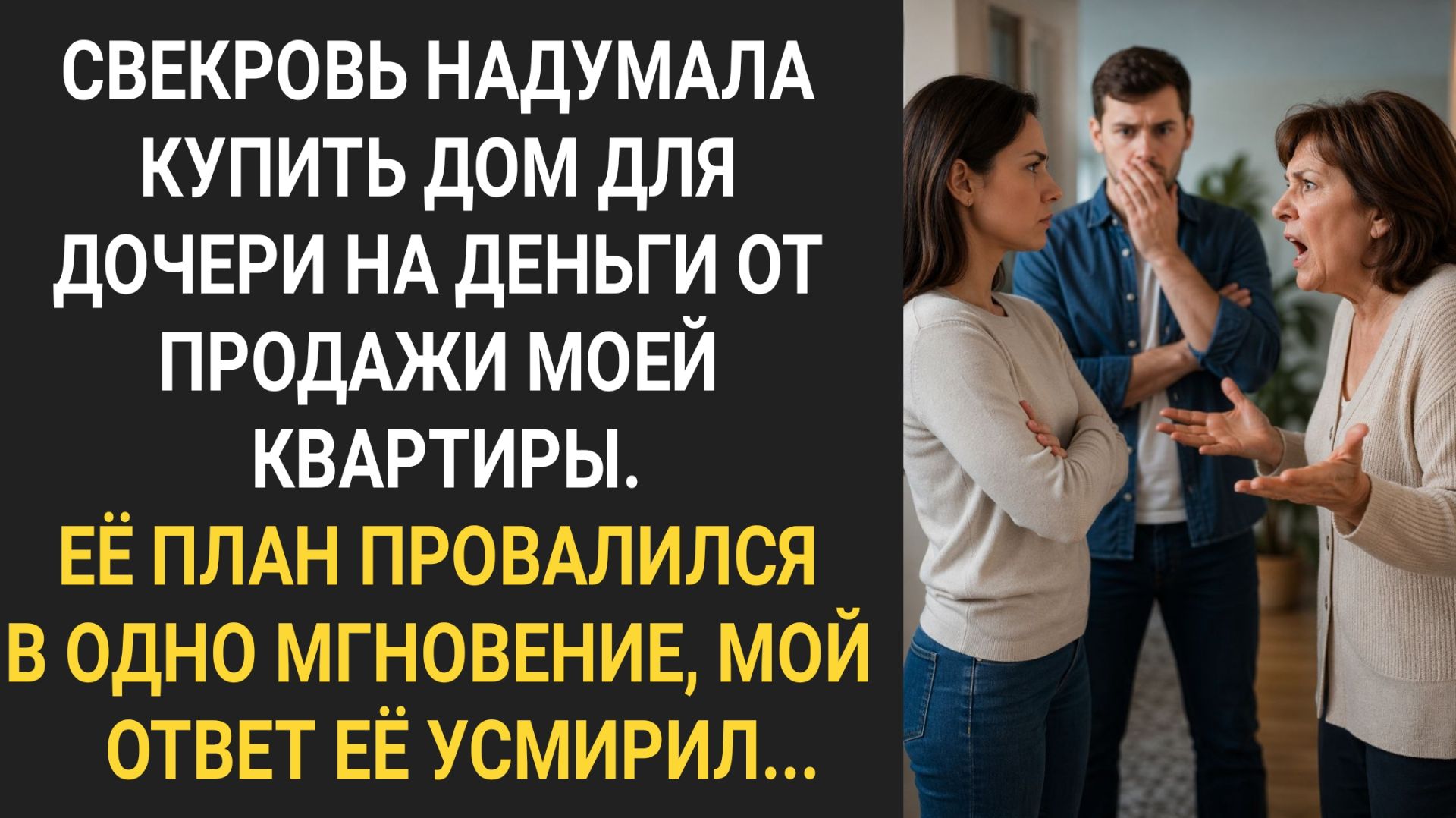 Свекровь надумала купить дом для дочери на деньги от продажи моей квартиры.