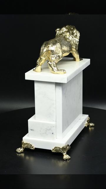 Часы каминные из лазурита и белого мрамора 