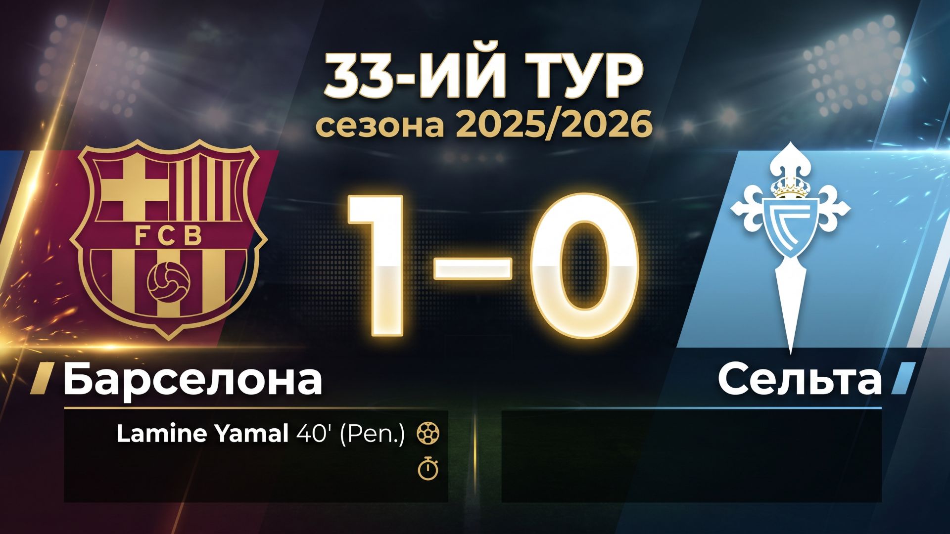 ГОЛЫ БАРСЕЛОНА - СЕЛЬТА // 33-ИЙ ТУР ЛА ЛИГА 25/26