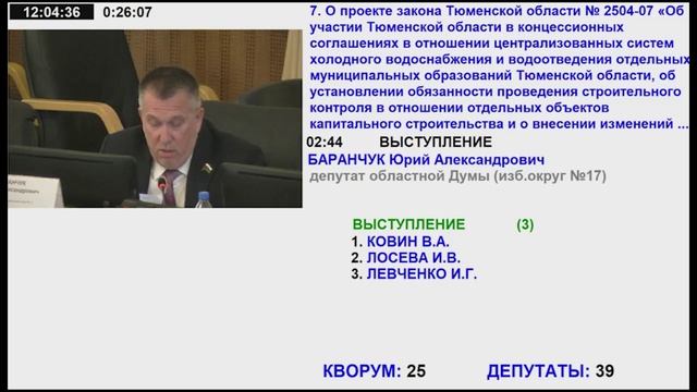 40 заседание Тюменской областной Думы VII созыва