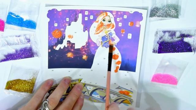 Раскрашиваем цветным песочком СКАЗОЧНЫХ ПРИНЦЕСС {Часть 2}