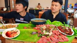 #MUKBANG Суп из коровьих хвостов, свежая говядина с перцем чили и свежие овощи.ASMR ЕДА НА КАМЕРУ