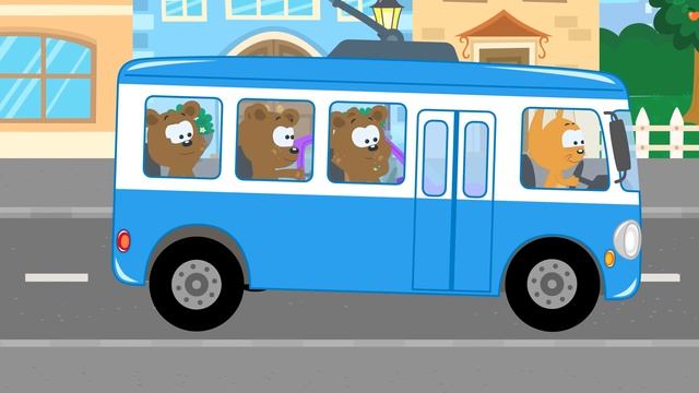 🍿 Котенок Котэ | Автобус с Животными | Учимся считать