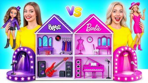 Строим Удивительный Кукольный Домик # Барби vs Братц Челлендж от Candy DO