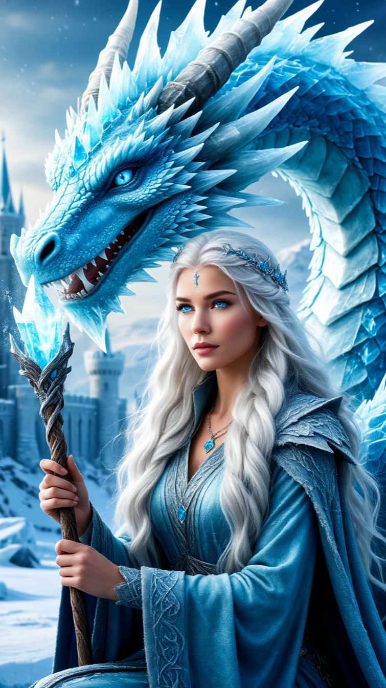 Волшебница льда и ледяной дракон
