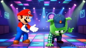 Видео для детей Мишка и Марио Танцуют