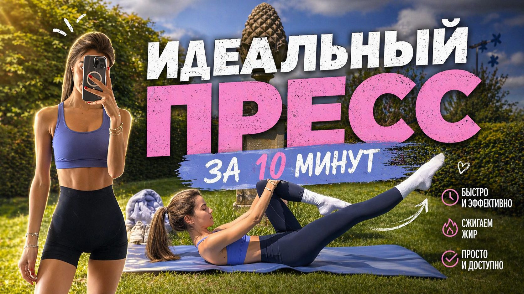 10 МИНУТ Пилатеса на Пресс на каждый день // Плоский живот и тонкая талия // Без оборудования