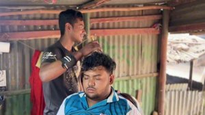 Лучший уличный парикмахер по массажу головы ASMR, который я когда-либо делал в Ба